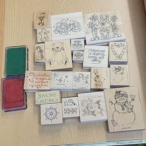 Stampin Up Christmas stamps lot of 20 ( C)